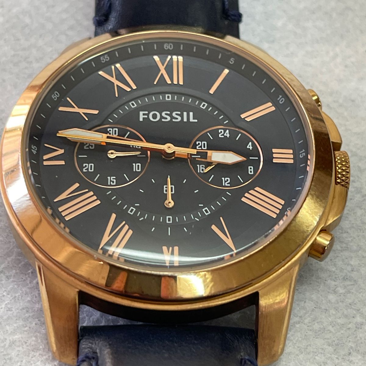 稼働 FOSSIL メンズ腕時計 ローマン ネイビー 紺色 フォッシル 稼働 FOSSIL メンズ腕時計 ローマン ネイビー 紺色 フォッシル