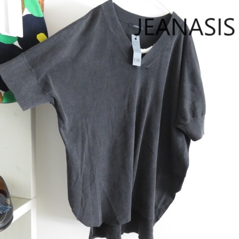 送料込 匿名配送 新品 タグ付き　JEANASIS ジーナシス オーバーサイズ ニット　半袖