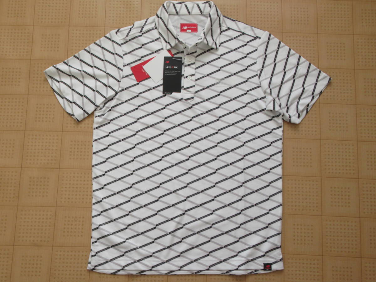 即決新品 New Balance GOLF 半袖シャツ ホワイト 5サイズ Lサイズ相当 ニューバランス ゴルフの画像1
