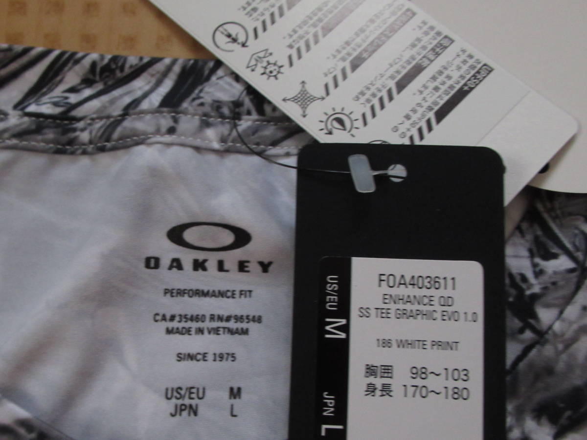 即決新品 OAKLEY GOLF 半袖Tシャツ Lサイズ ホワイト／ブラック オークリー_画像3
