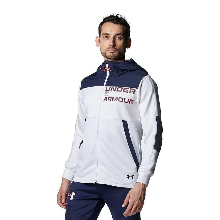 定価31,900円 即決新品 MDサイズ UNDER ARMOUR ニットハイブリッド ジャケット 上下セット セットアップ ネイビーアンダーアーマー