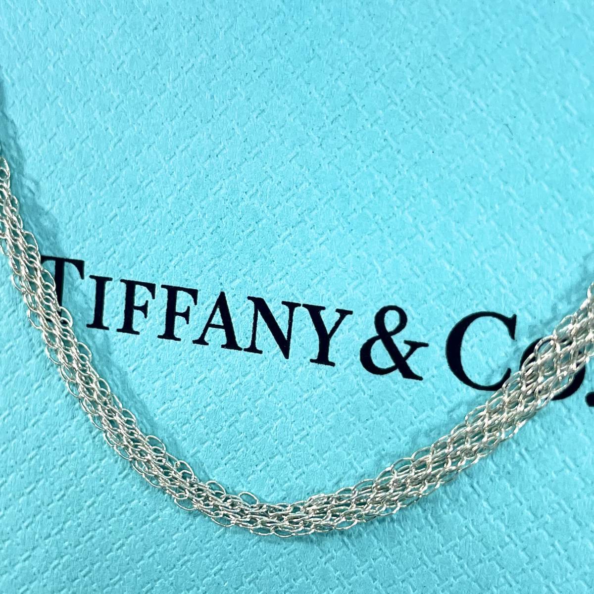  Tiffany mesh long chain necklace pendant silver approximately 96cm TIFFANY *412