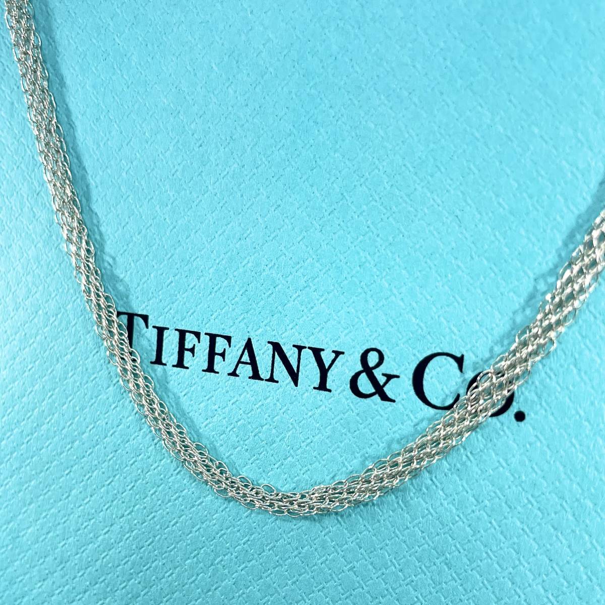  Tiffany mesh long chain necklace pendant silver approximately 96cm TIFFANY *412