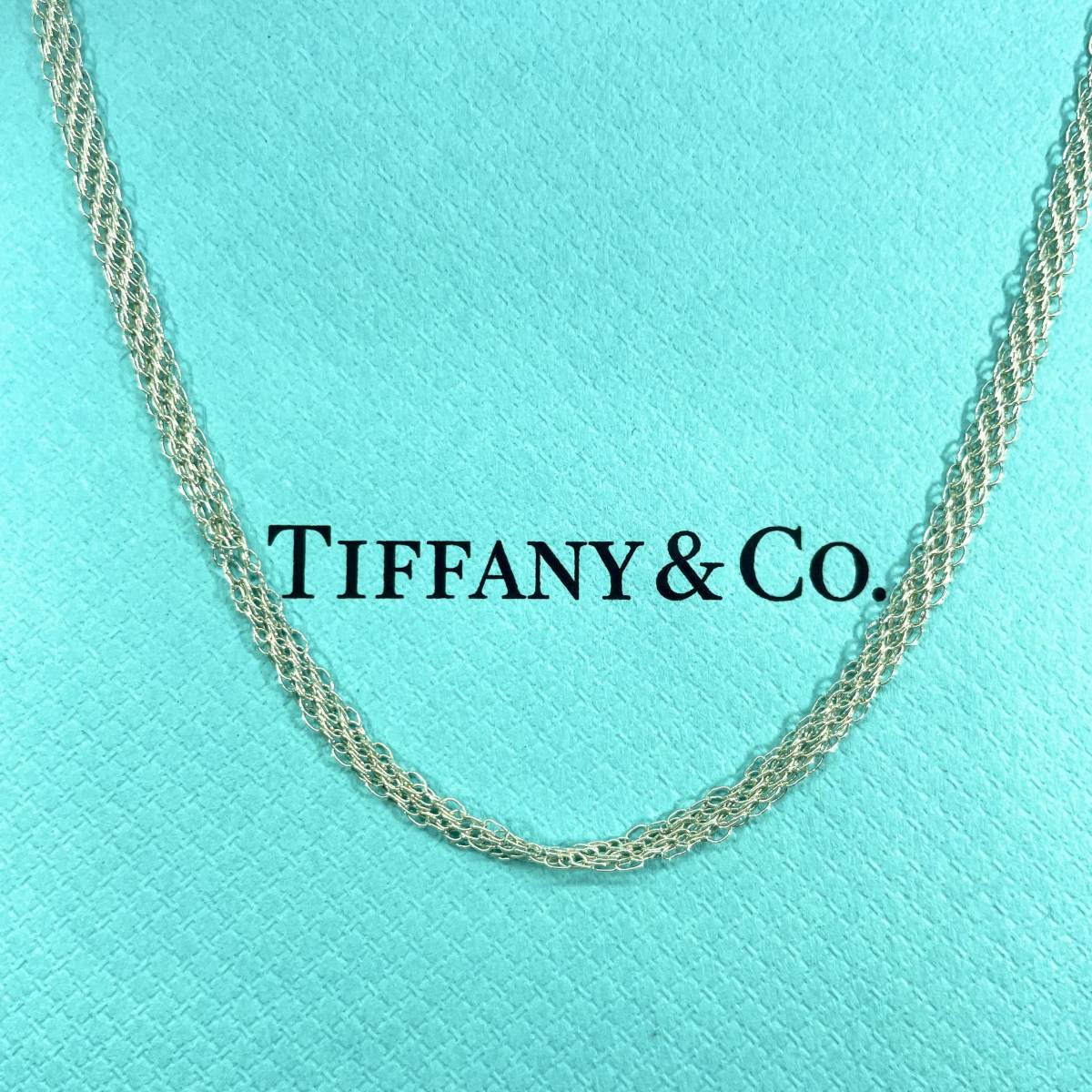  Tiffany mesh long chain necklace pendant silver approximately 96cm TIFFANY *412