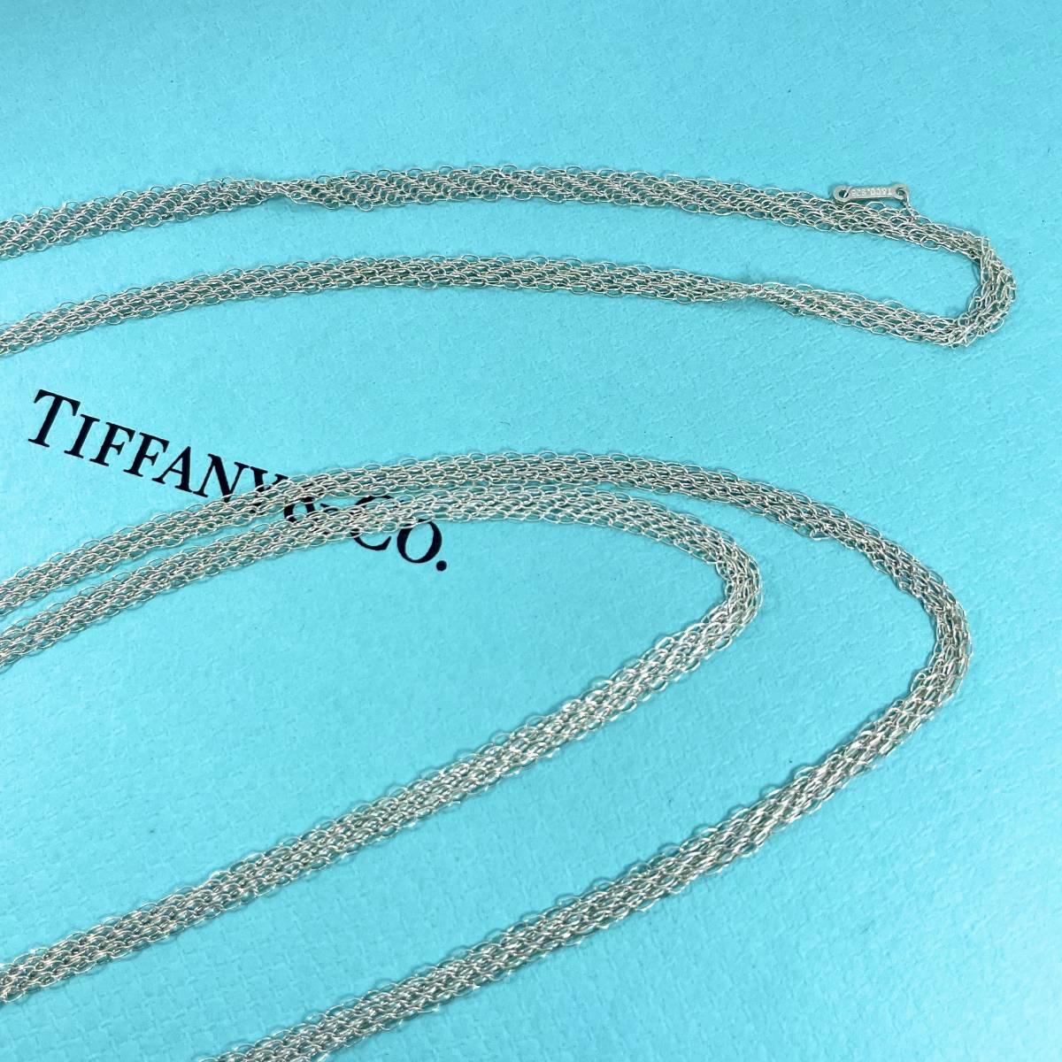  Tiffany mesh long chain necklace pendant silver approximately 96cm TIFFANY *412