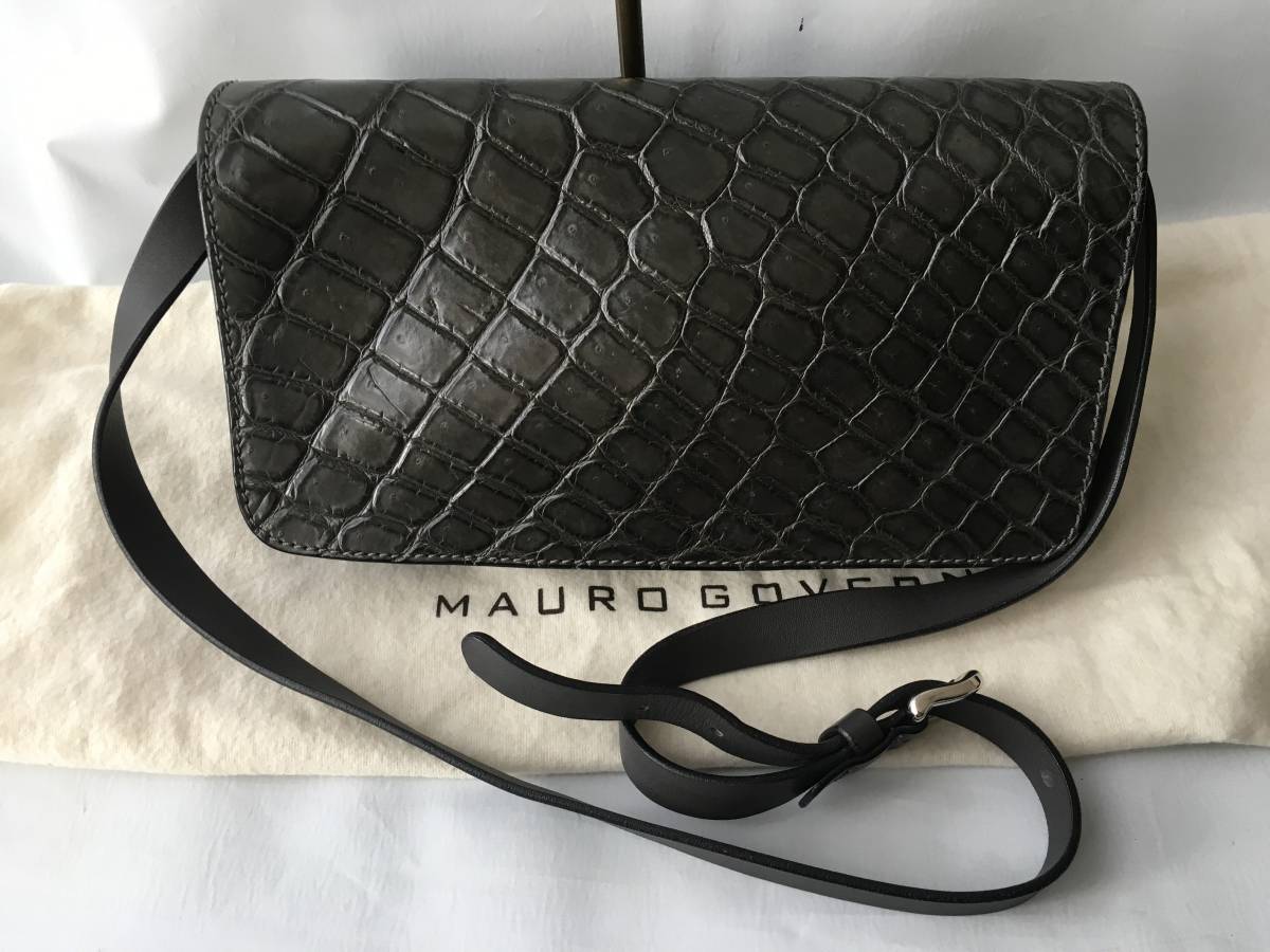  prompt decision ultimate beautiful goods MAURO GOVERNAmau Logo ve luna crocodile leather shoulder bag TM