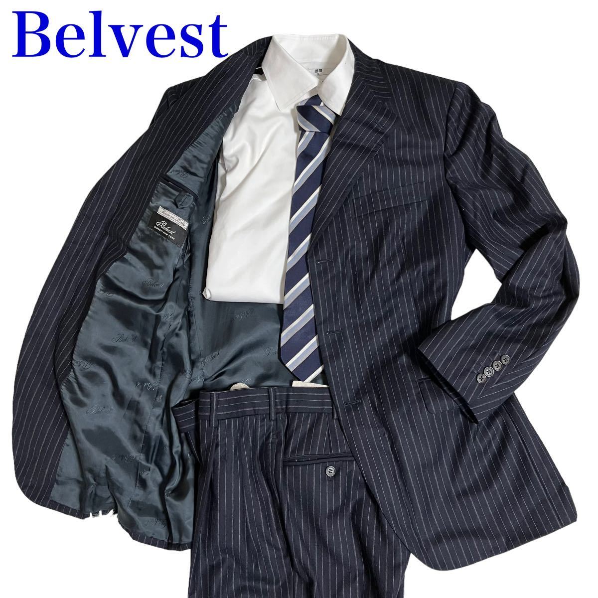 非売品 【極美品・麗しの紺】ベルベスト Belvest 130's ネイビー XL