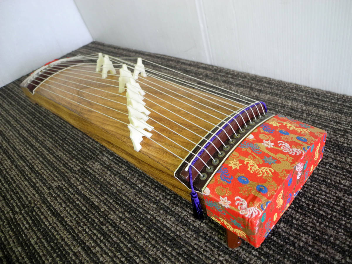 ミニ琴 2尺琴 全長約60cm×全幅約13cm 木製 お琴 箏 十三弦 和楽器
