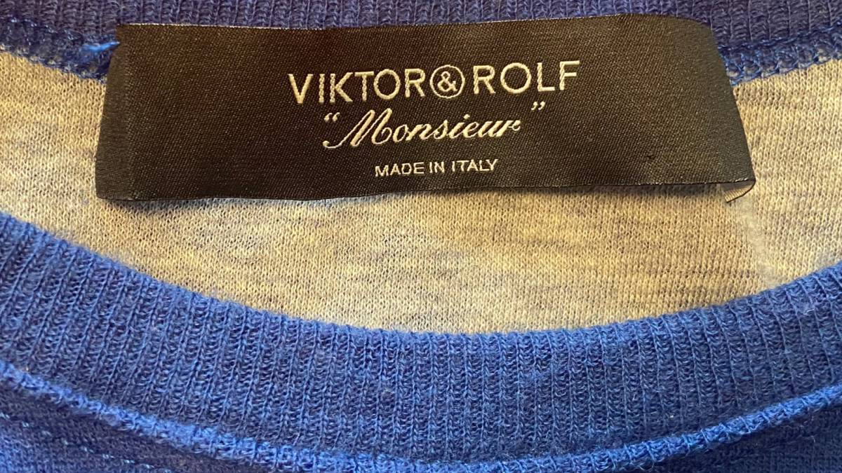 VIKTOR&ROLF Victor & Rolf длинный рукав круглый вырез голубой цвет рубашка 44/S соответствует Италия производства 