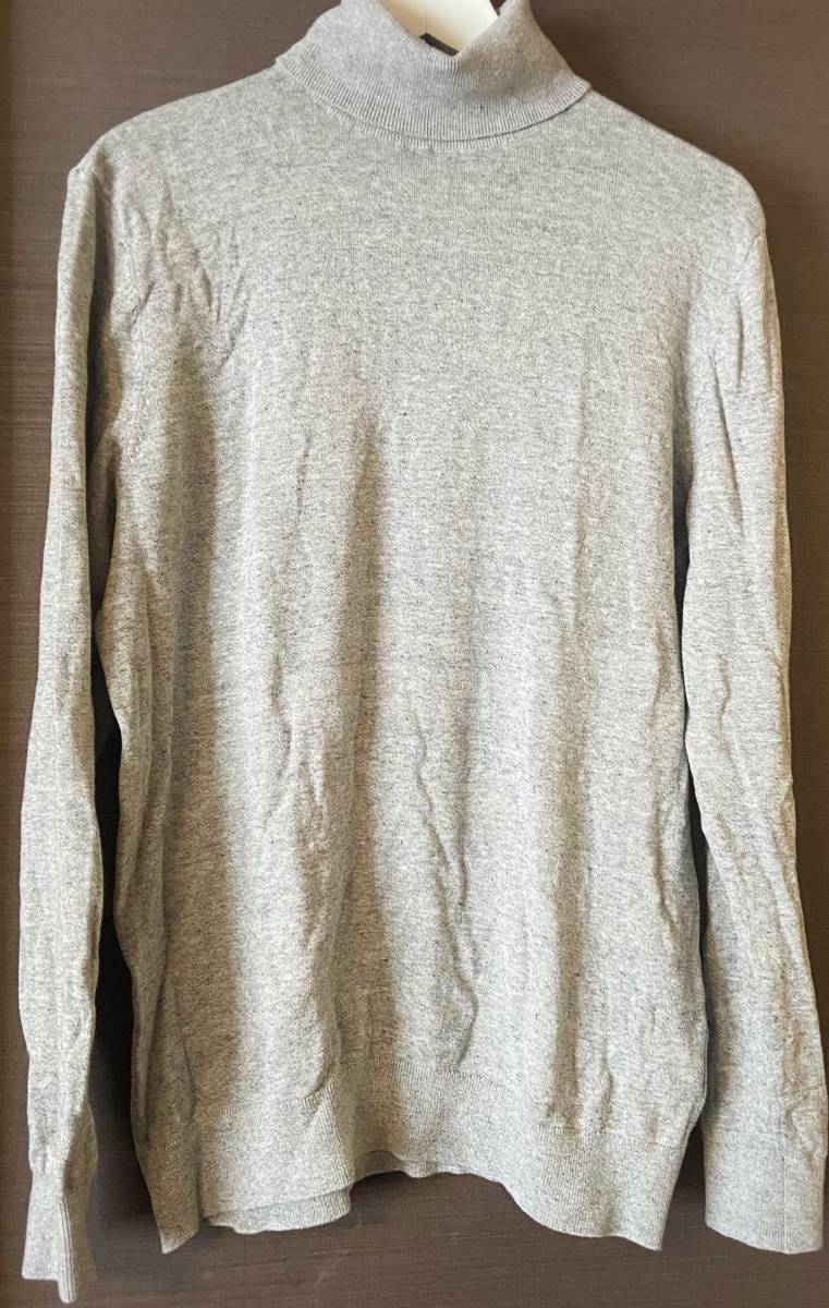 H&M длинный рукав с высоким воротником серый свитер M мужской 
