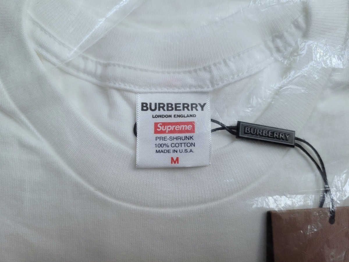 正規品 新品 未開封 SS22 Supreme Burberry Box Logo Tee シュプリーム バーバリー ボックス ロゴ ティー シャツ Medium ミディアム_画像7