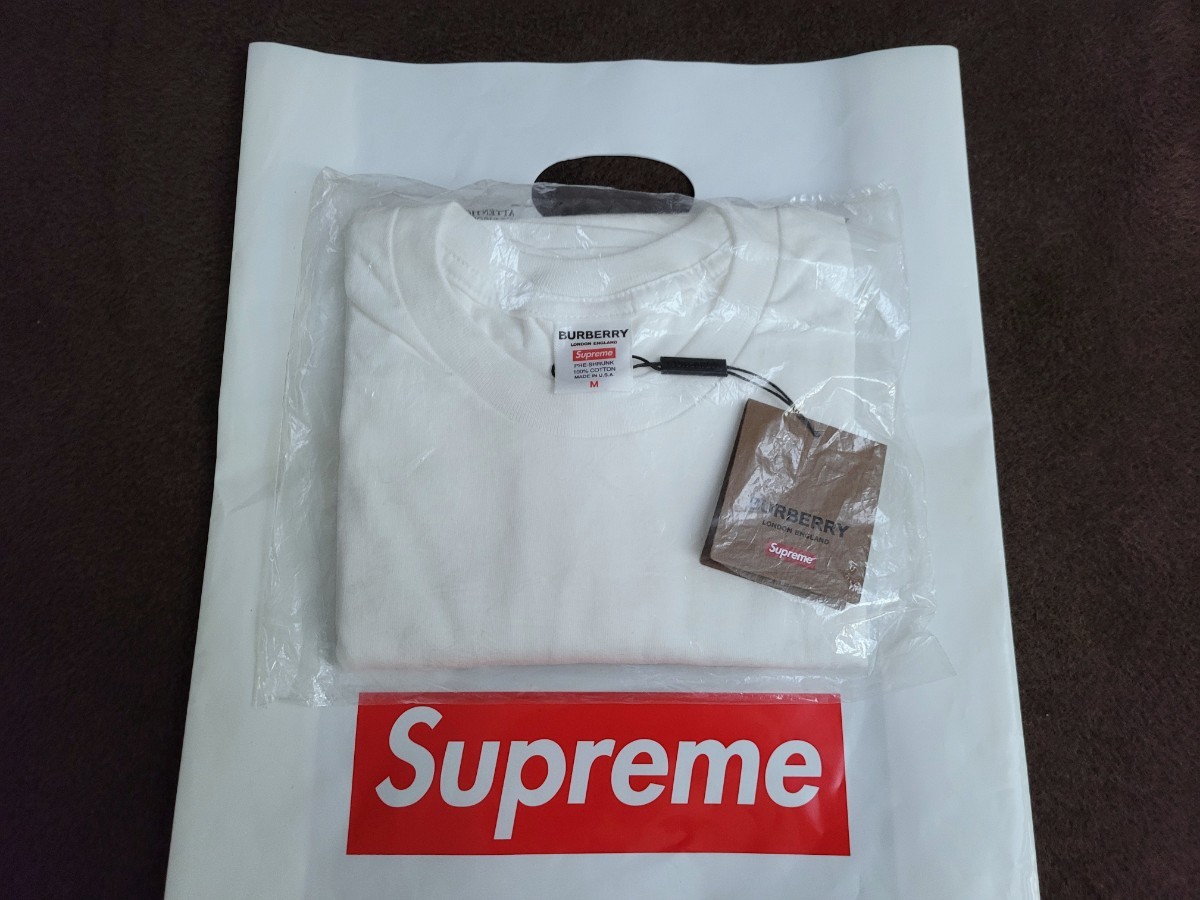 正規品 新品 未開封 SS22 Supreme Burberry Box Logo Tee シュプリーム バーバリー ボックス ロゴ ティー シャツ Medium ミディアム_画像2