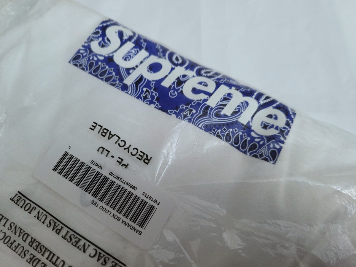 正規品 新品 未開封 FW19 Supreme Bandana Box Logo Tee シュプリーム