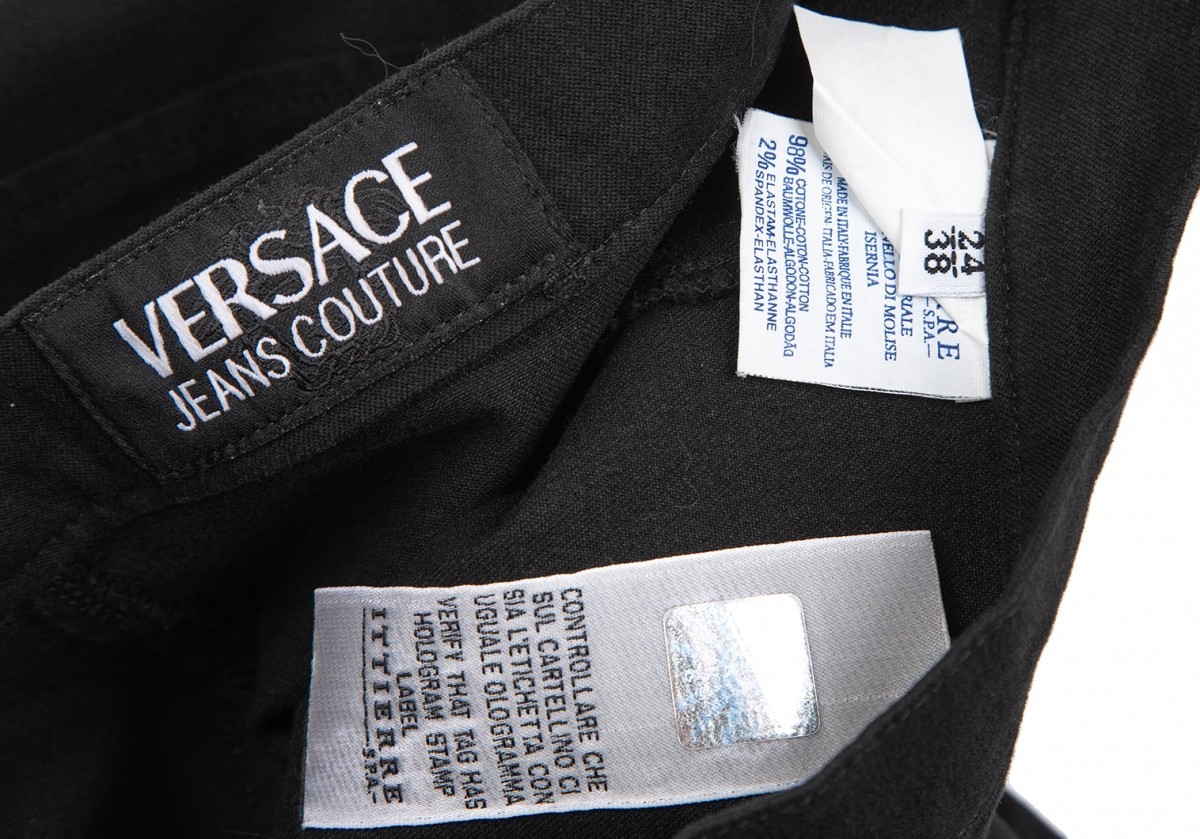 ヴェルサーチ ジーンズクチュールVERSACE JEANS COUTURE コットンストレッチミニスカート 黒38_画像9