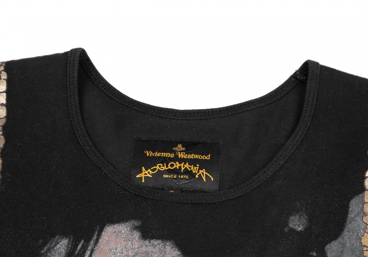 ヴィヴィアンウエストウッド アングロマニアVivienne Westwood ANGLOMANIA 額縁プリントTシャツ 黒他S_画像2