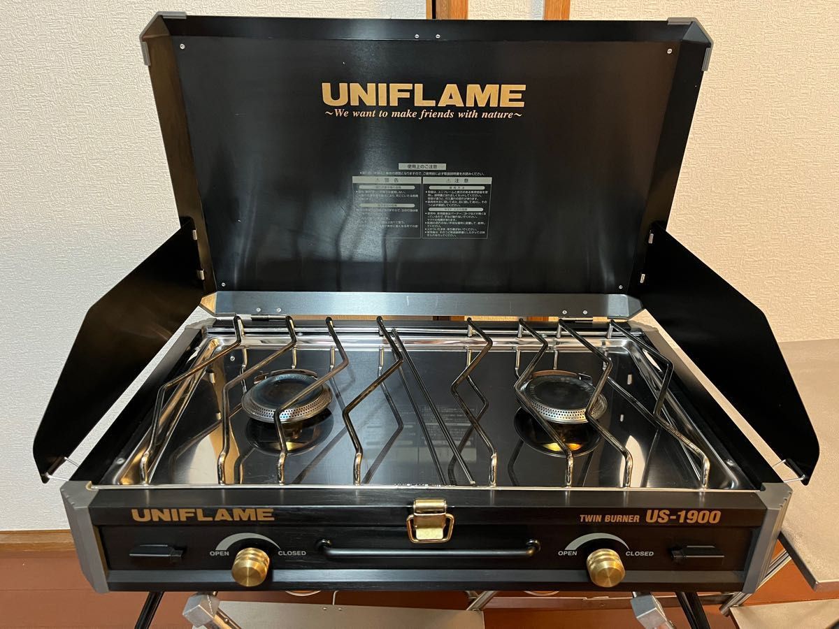 UNIFLAME TWIN BURNER US-1900 黒金 ダイヤル真鍮 キッチン UNIFLAME TWIN BURNER US-1900 黒金 ダイヤル真鍮 キッチン