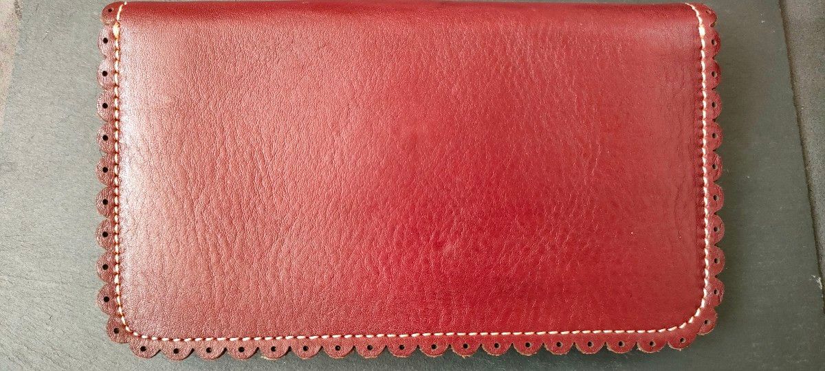 Mulberry 未使用品ロングウォレット ワイン 革財布 ヌメ革 経年変化