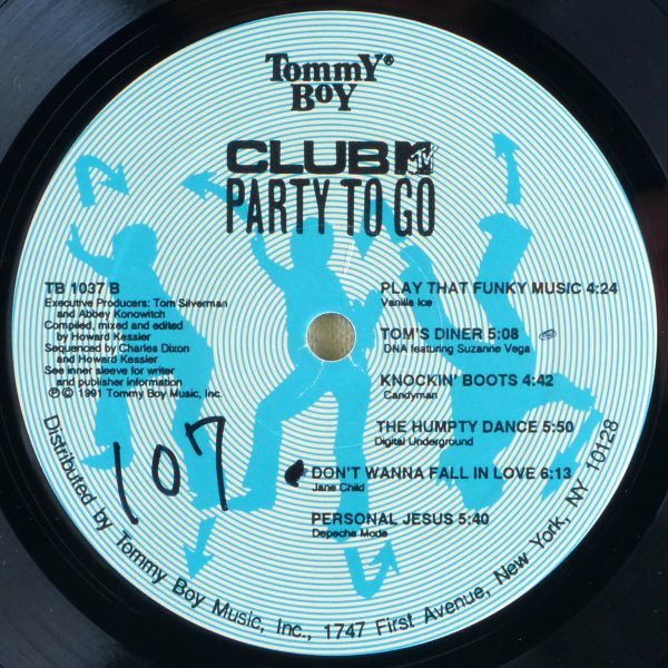 ■オムニバス｜CLUB MTV PARTY TO GO Vol.1 ＜LP 1991年 US盤＞M.C. Hammer, Paula Abdul, Vanilla Ice, Jane Child, Depeche Mode, 他の画像6