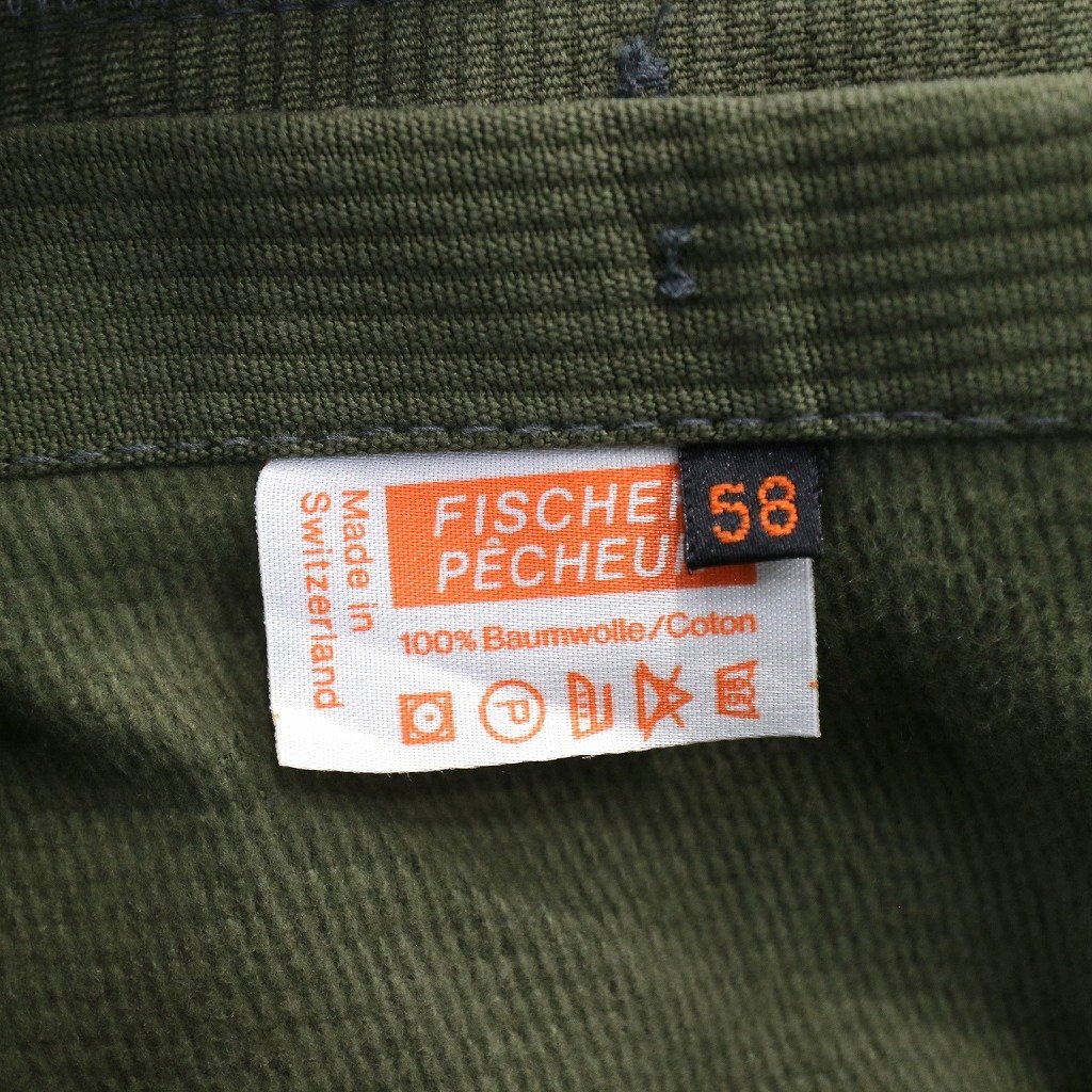 FISCHER PECHEUR ペインターパンツ ストレートシルエット ユーロ ヨーロッパ古着 ストライプ柄 オリーブ (メンズ 58) 中古 古着 N9742_画像6