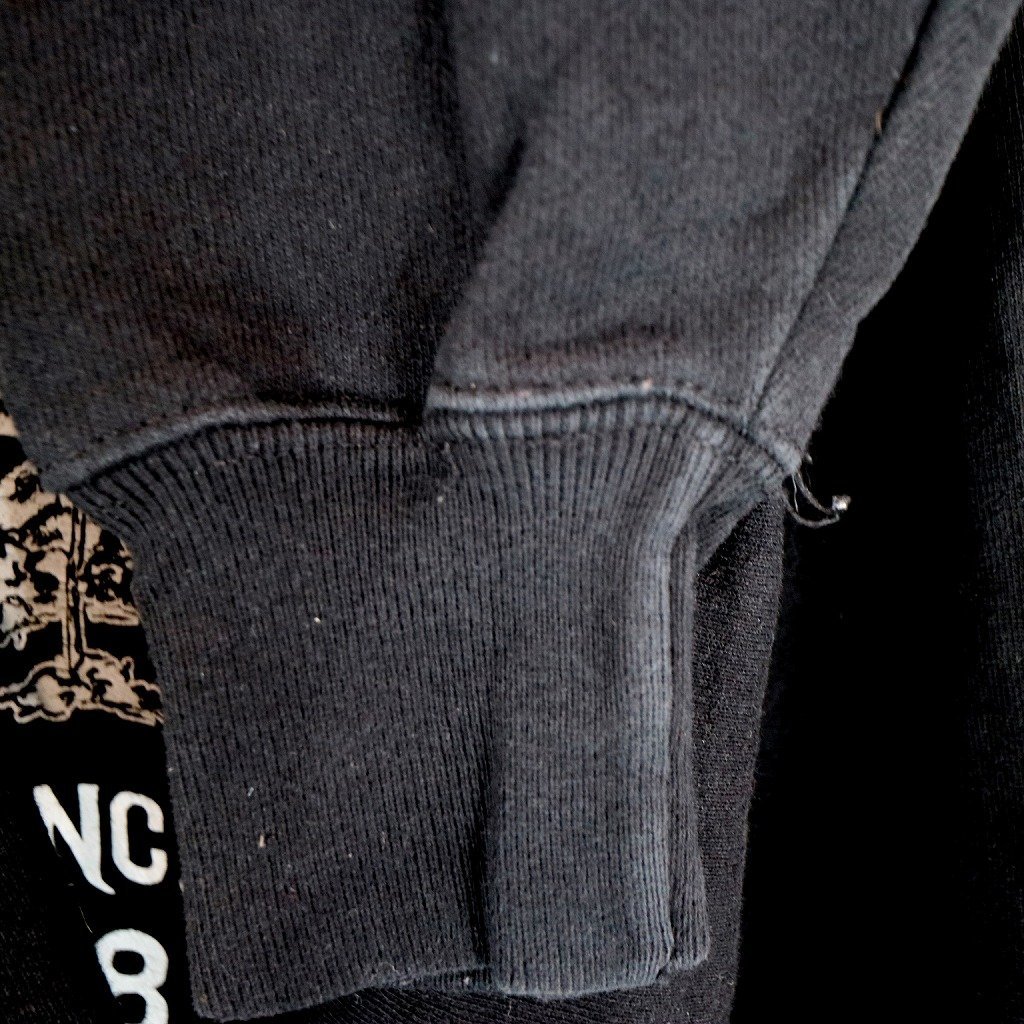 Champion チャンピオン リバースウィーブ 企業ロゴプリント スウェット 防寒 アメカジ ブラック (メンズ XL) 中古 古着 O0220の画像4
