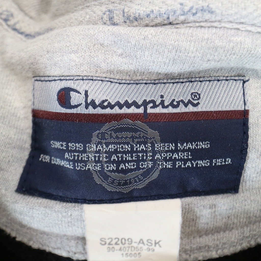 2000年代～ Champion チャンピオン パーカー 大きいサイズ 刺繍 ワンポイントロゴ ブラック (メンズ XL) 中古 古着 O3708_画像7