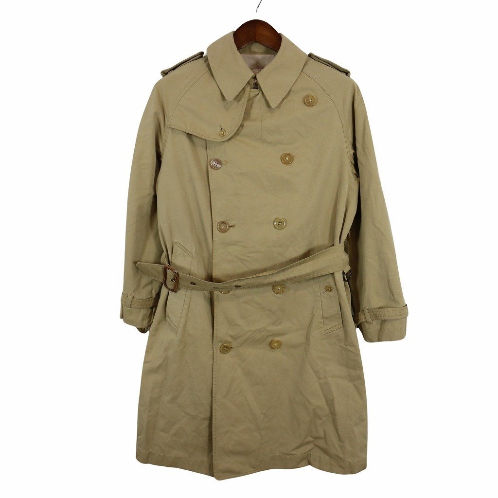 70年代 イングランド製 FOUR CLIMES トレンチ コート BARACUTA バラクータ ベージュ (レディース M相当) 中古 古着 O4185_画像1