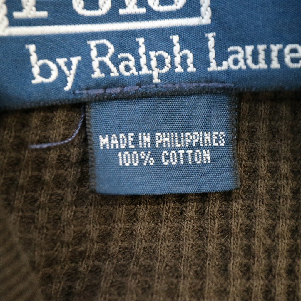 90年代 Polo by Ralph Lauren ポロバイラルフローレン ジープセーター 長袖Ｔシャツ レプリカ ブラウン (メンズ M) 中古 古着 O4636_画像8