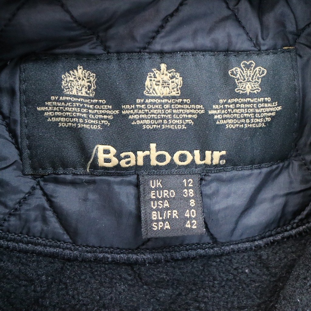 Barbour バブアー キルティングジャケット ダブルジップ ブラック (メンズ 12) 中古 古着 O4847_画像7