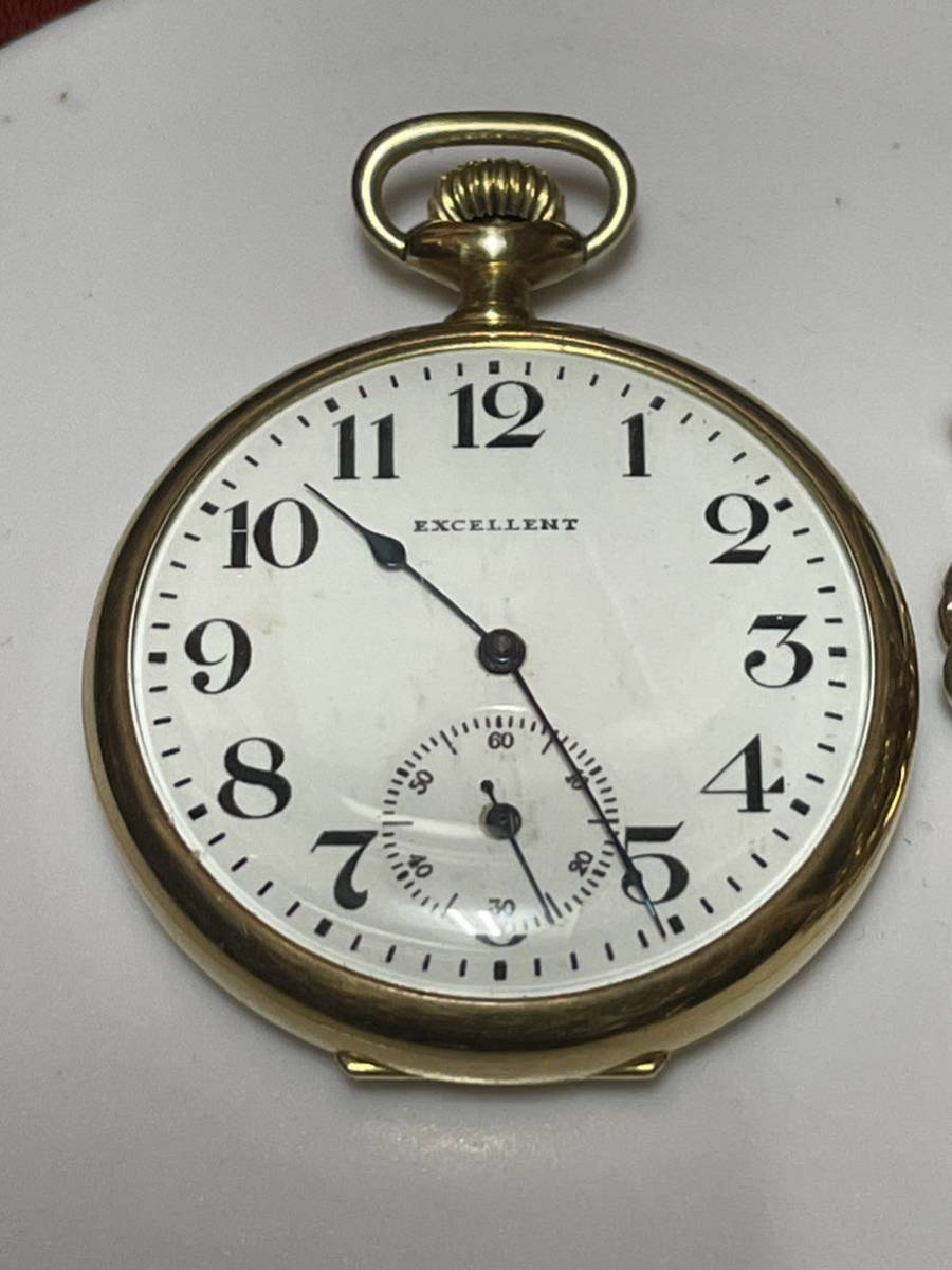 精工舎　懐中時計　金時計　エクセレント　excellent 稼働品　鎖付き　大正時代