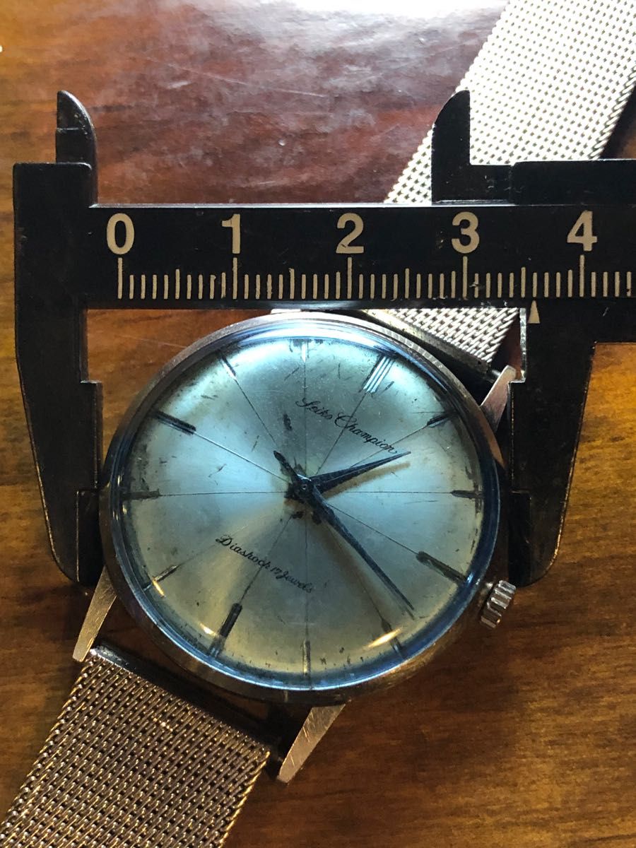 CITIZEN  Champion シチズン　チャンピオン　修理や部品取り　ブルー風防　変わり文字盤　アンティーク　腕時計