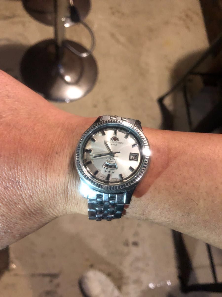 ウィークリー　オート　オリエント Orient AAA クリスタル　25jewels アンティーク　メンズ　腕時計