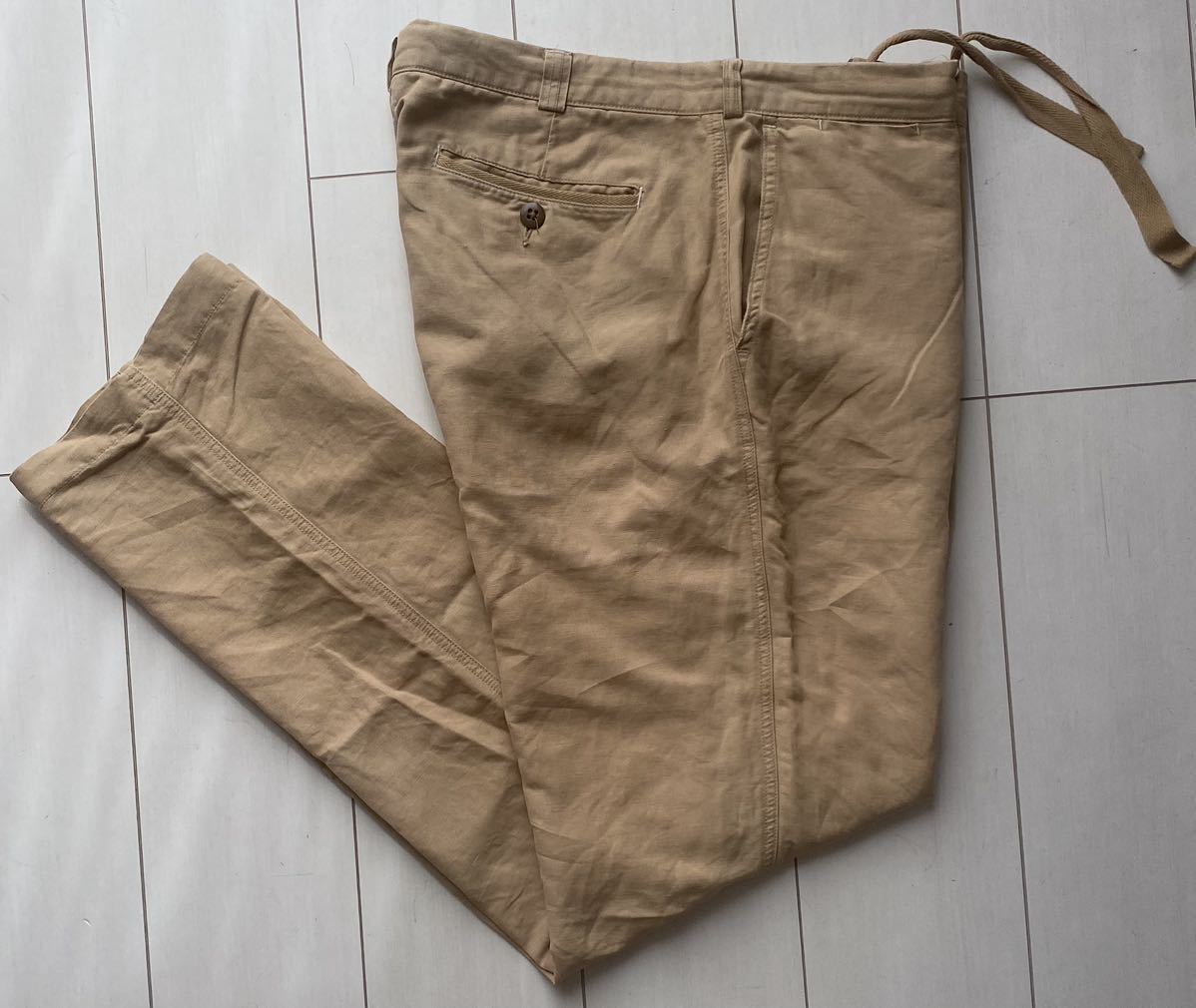 送料無料 00s vintage ビンテージ POLO ラルフローレン 麻 ヘンプ hemp リネン イージー パンツ チノパン SUFFIELD FIT PANTS RRL XL W36_画像5