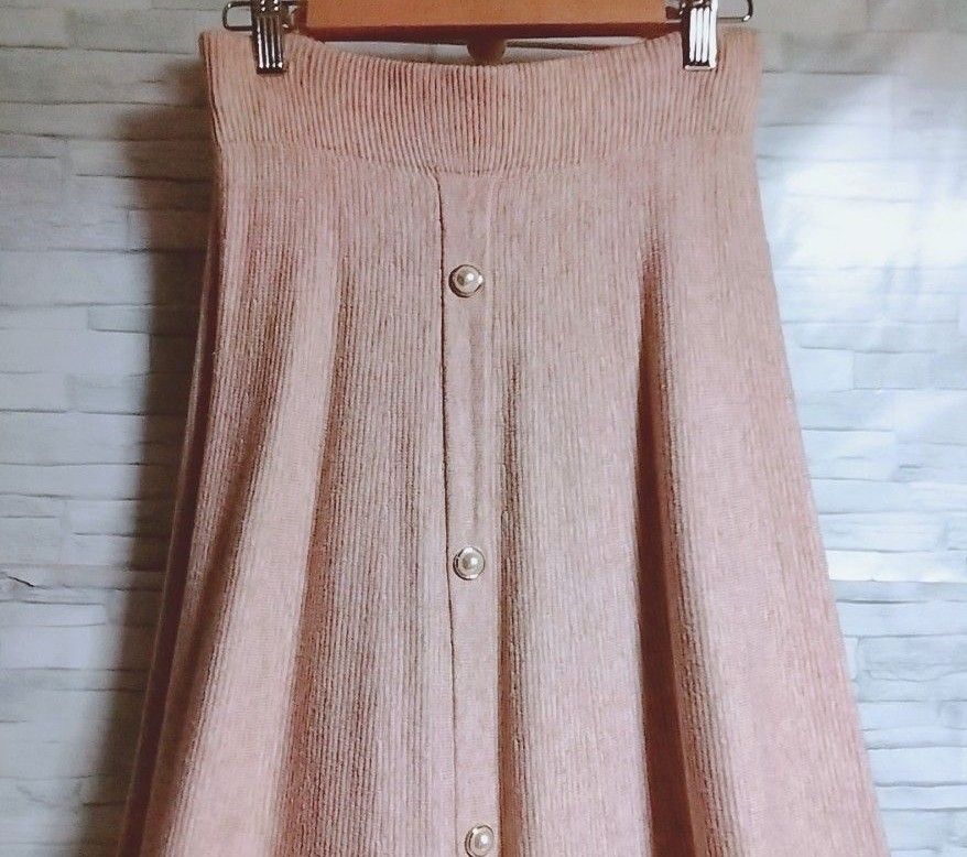 美品 スカート CHILEE  暖かいニットスカートフロントボタンスカート トレンチスカート ロングスカート スプリングカラー