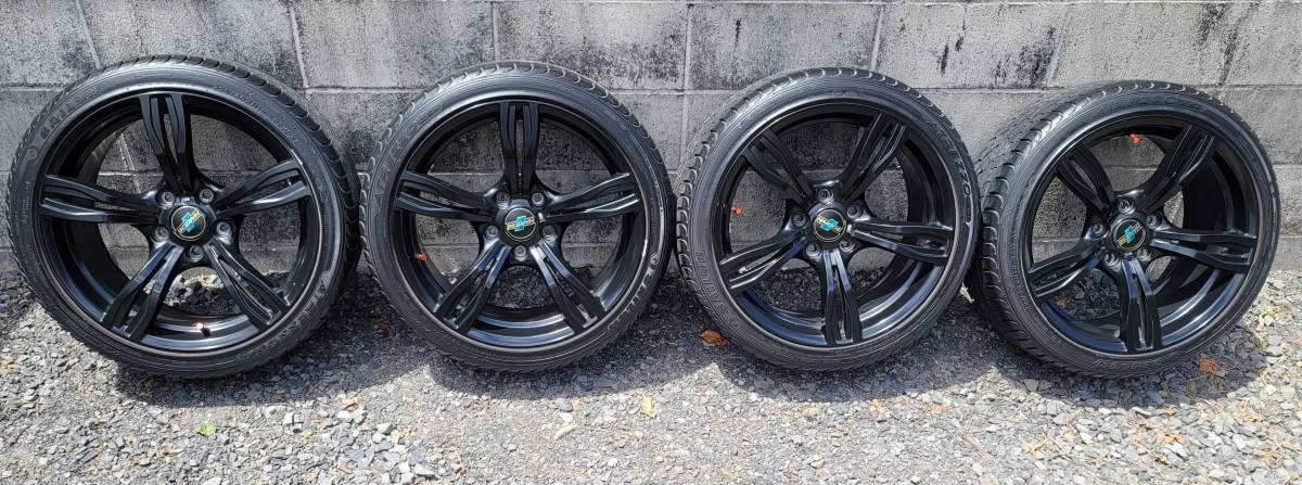 18インチ　マットブラック アルミホイル　18×8.5JJ 5穴 PCD120 オフセット 42_画像1