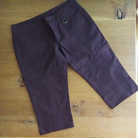 s179 tag equipped! regular price 6,825 jpy #EGOIST# Egoist size M flat putting waist approximately 38 length of the legs approximately 42 Capri cotton pants dark brown group .... version 