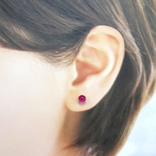 K10YG ピンクトルマリン 5mm カボション ピアス イエロー K10YG ピンクトルマリン 5mm カボション ピアス イエロー