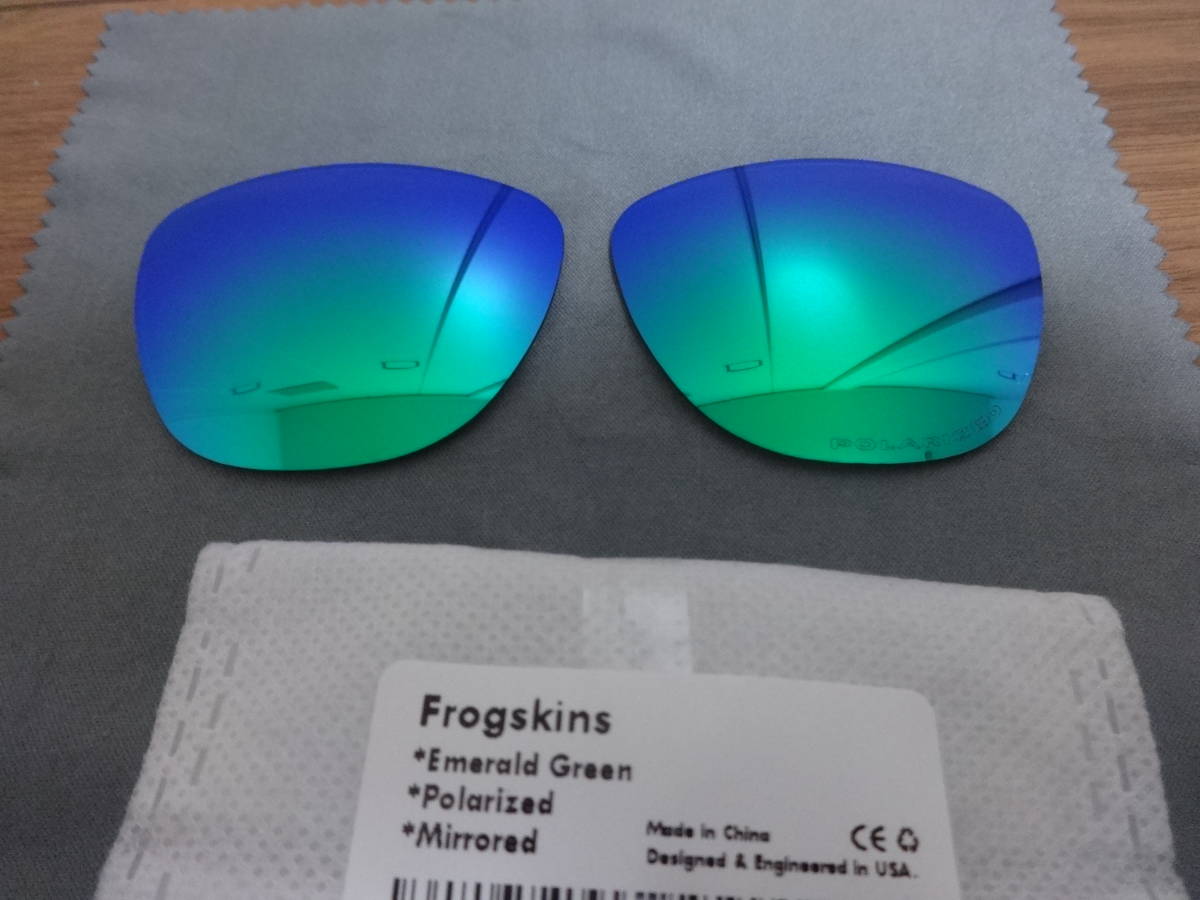 POLARIZED刻印入り！！★ フロッグスキン 用 カスタム偏光ハイグレードレンズ GREEN Color Polarized 新品 Frogskinsの画像1