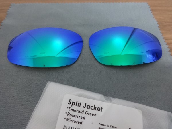処分価格！★オークリー スプリットジャケット用 カスタム偏光レンズ GREEN Color Polarized 新品 Split Jacket スプリットジャケットの画像1