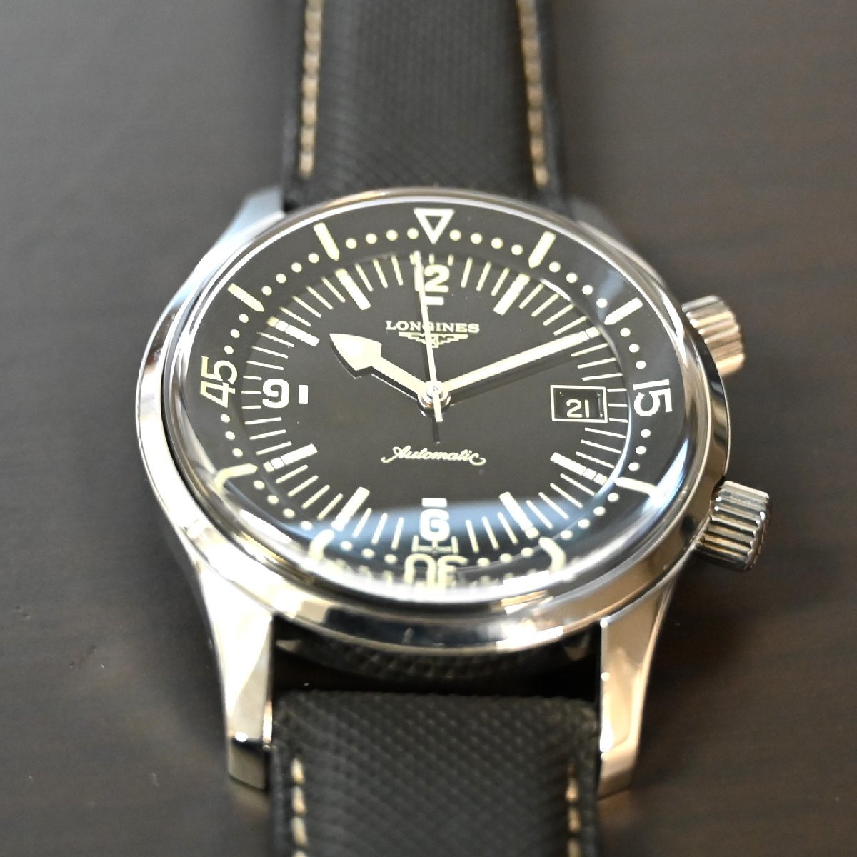 ロンジン レジェンド ダイバー デイト【LONGINES】L3.674.4.50.0 中古美品　ショートストラップ_画像2