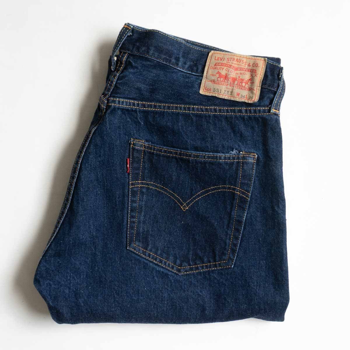 【美品/濃紺】 LEVI'S VINTAGE CLOTHING 【551ZXX BIG E デニムパンツ 】36×36 インディゴ アメリカ製 wxl y2309145_画像1