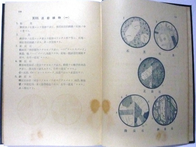 戦前に発行された古い鉱物・岩石学関係の資料物古書「鑛物岩石鑑定要覽」（ボール紙製のカバー・ケース入りの裸本）_画像9．本書巻末の図版の初頁です