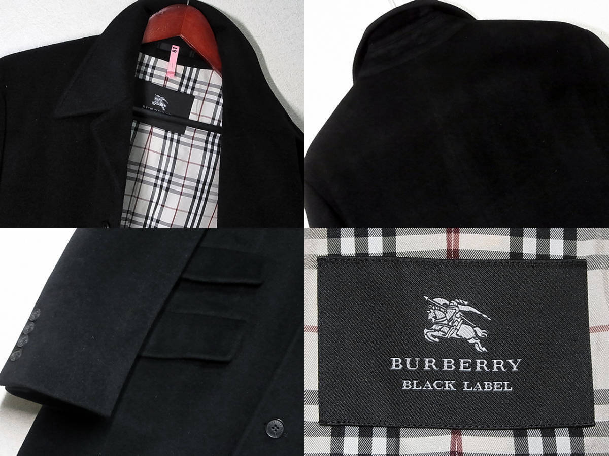 極美品！Luxury Collection！至宝のアンゴラ100％　チェスターコート　Mサイズ　日本製▼バーバリーブラックレーベル BURBERRY  BLACK LABEL