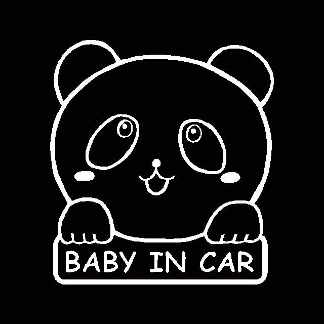 BABY IN CAR　カッティングステッカー 可愛いぱんだ柄 看板Ver_画像1