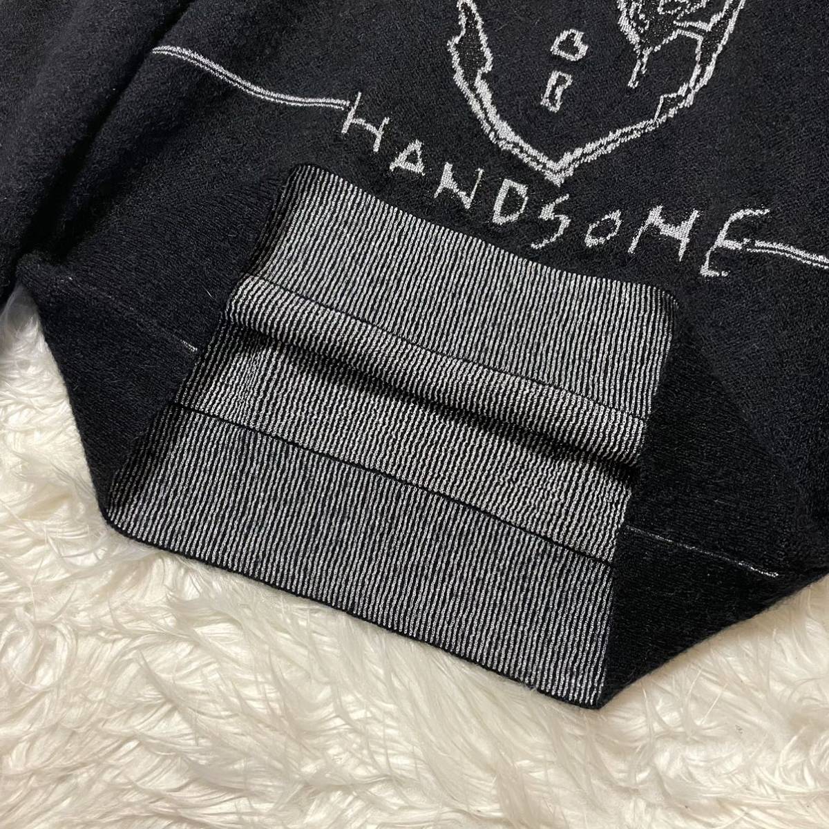  подлинный товар прекрасный товар солнечный rolan Париж рукоятка Sam дизайн mo волосы свитер XS чёрный серебряный SAINT LANRENT PARIS HANDSOME