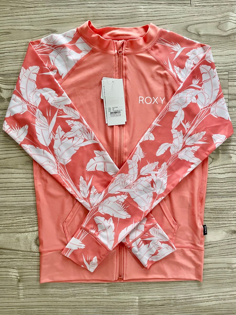 値下げ ROXY ラッシュガード UV対策 UPF50+ ピンク 長袖 Mサイズ