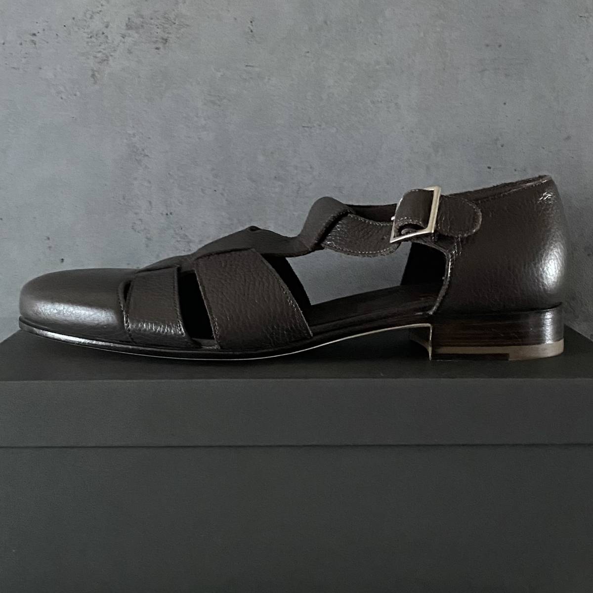 FERRANTE（フェランテ) グルカサンダル シュリンクレザー ブラウン 革靴 シューズ イタリア製