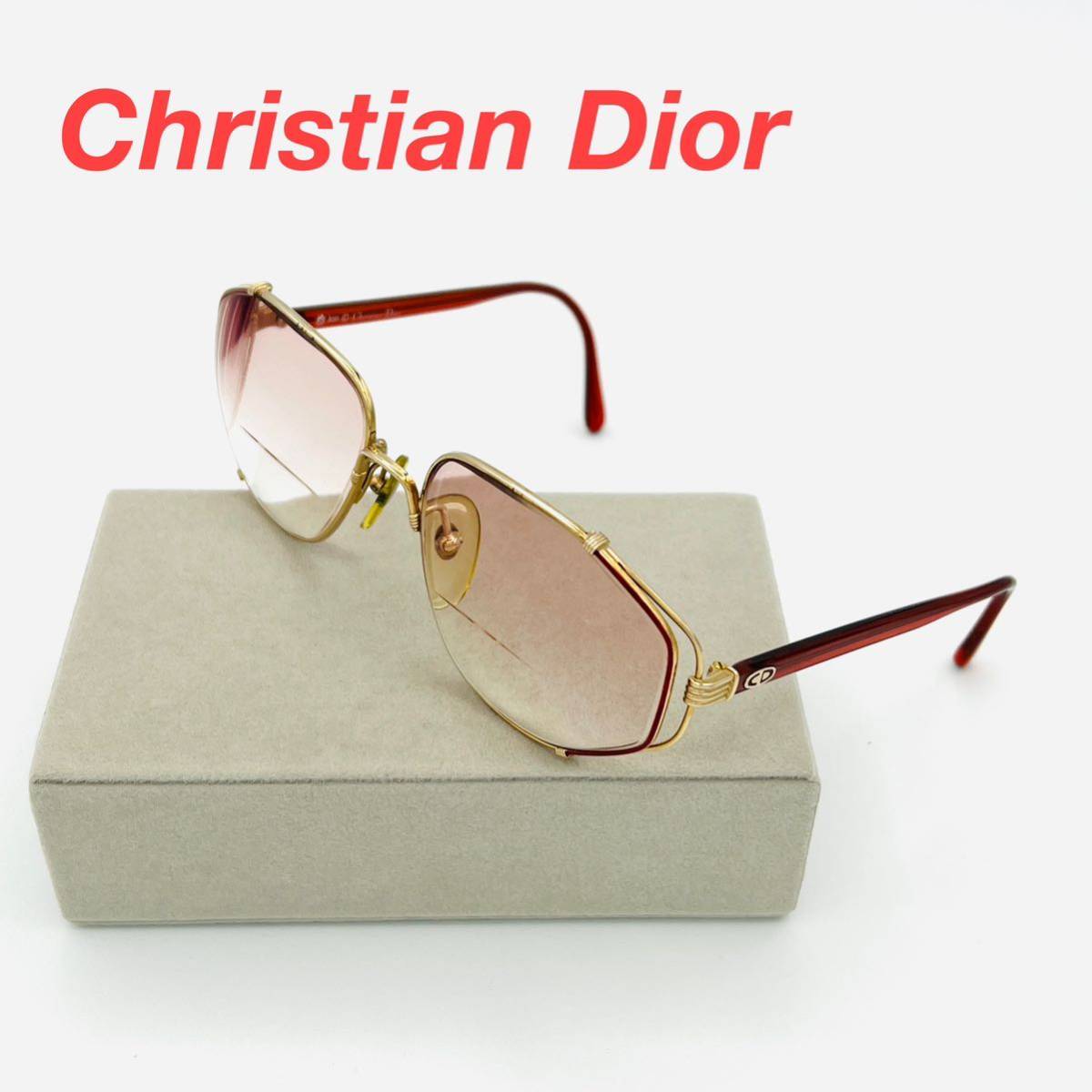 Christian Dior クリスチャンディオール メガネ 眼鏡 度入り 赤-