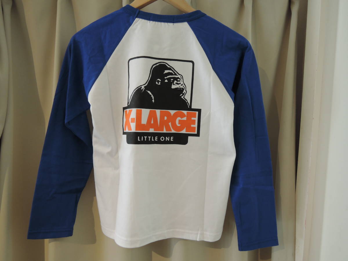 X-LARGE XLarge XLARGE Kids back OGla gran L/S TEE long sleeve T shirt blue 140 Kids newest popular commodity including carriage 