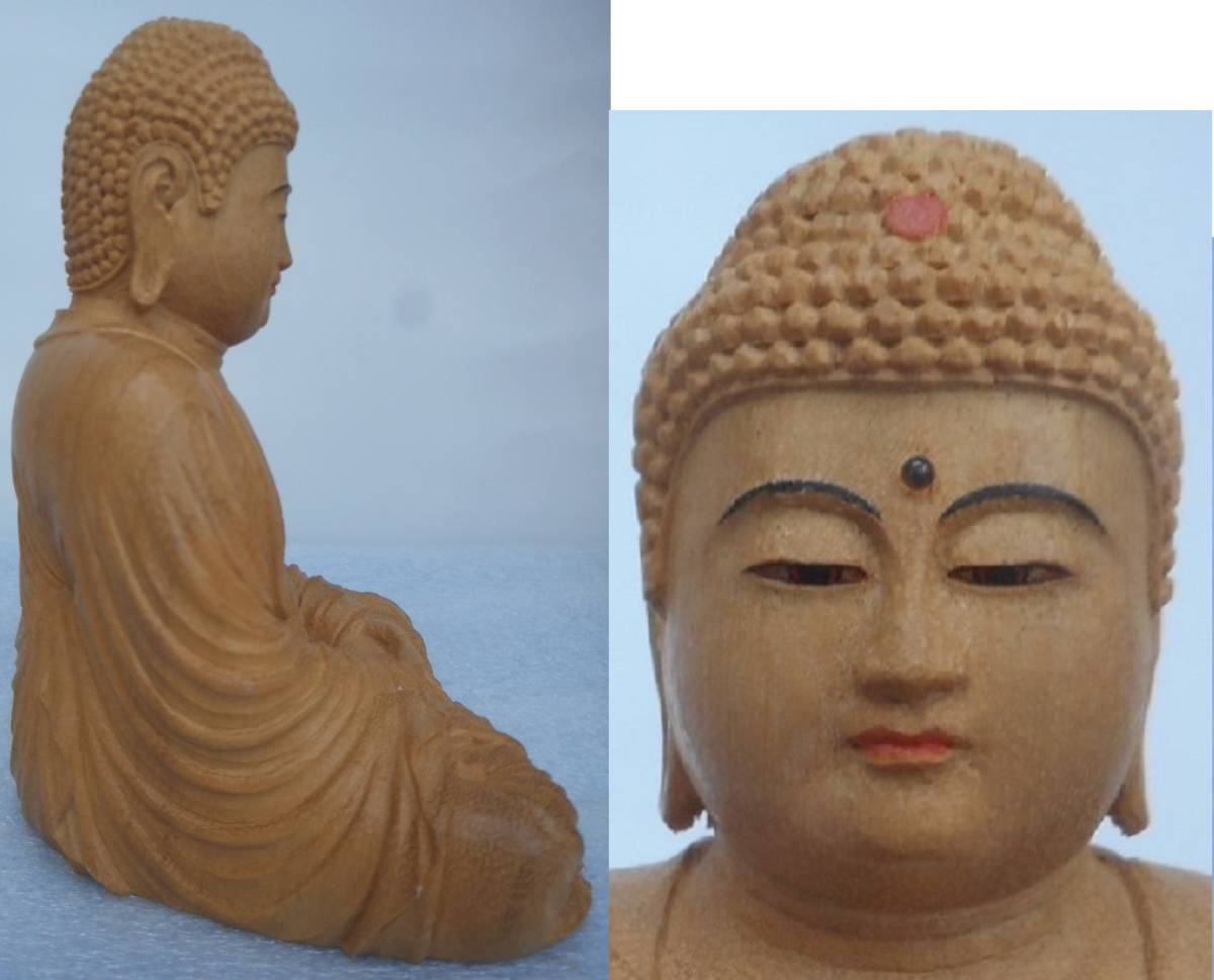  present-day. name .. Matsumoto Akira . work small . wooden sculpture ...... image also box genuine article guarantee Buddhism fine art Buddhist image 