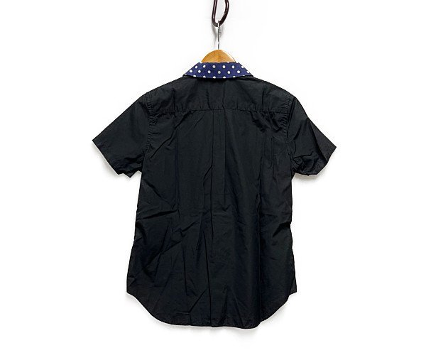 COMME DES GARCONS COMME DES GARCONS レディース 襟 ドット柄 デザイン 半袖シャツ 黒 サイズXS 正規品 / B3656_画像2